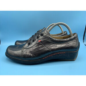 WOLKY Designed for Walking Black Patent Leather Comfort Shoes Women's Size 8